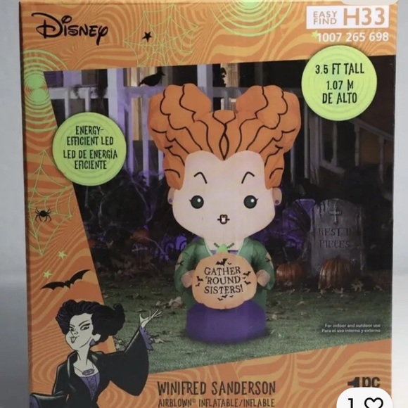 Disney Hocus Pocus Winifred Sanderson 3.5 ft Halloween Inflatable NEW - Picture 1 of 2